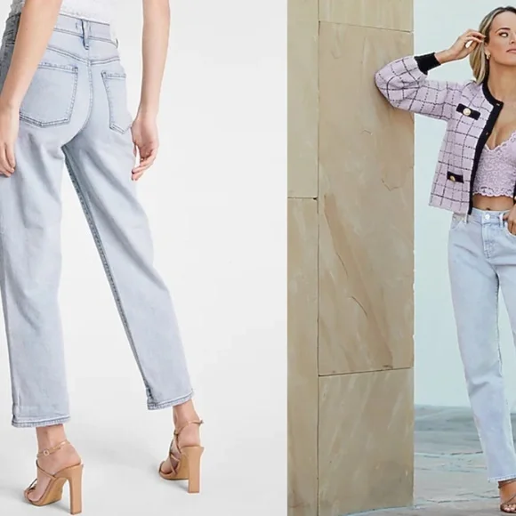 Express Mid Rise Blue Tinted Boyfriend Jeans Brand New With Tag 🏷 - Picture 15 of 16